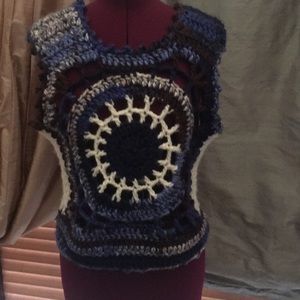 Hand knitted vest